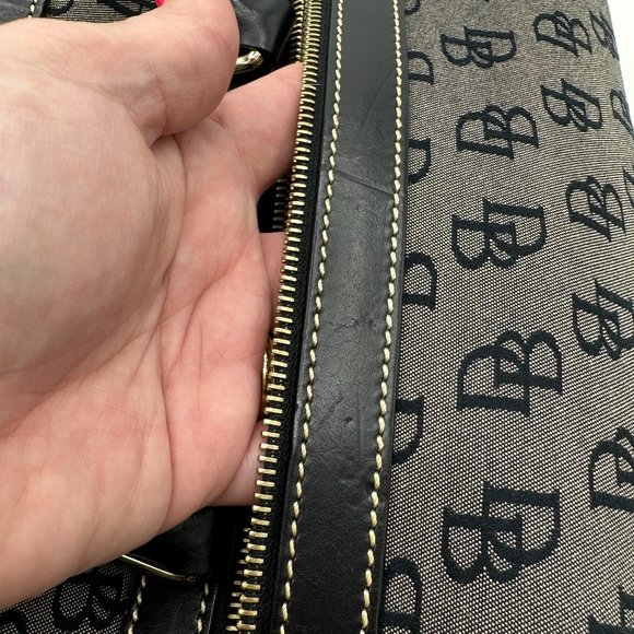 Vintage DOONEY & BOURKE Shadow Canvas Anniversary Bag Shoulder Lock 1990 - Picture 9 of 15